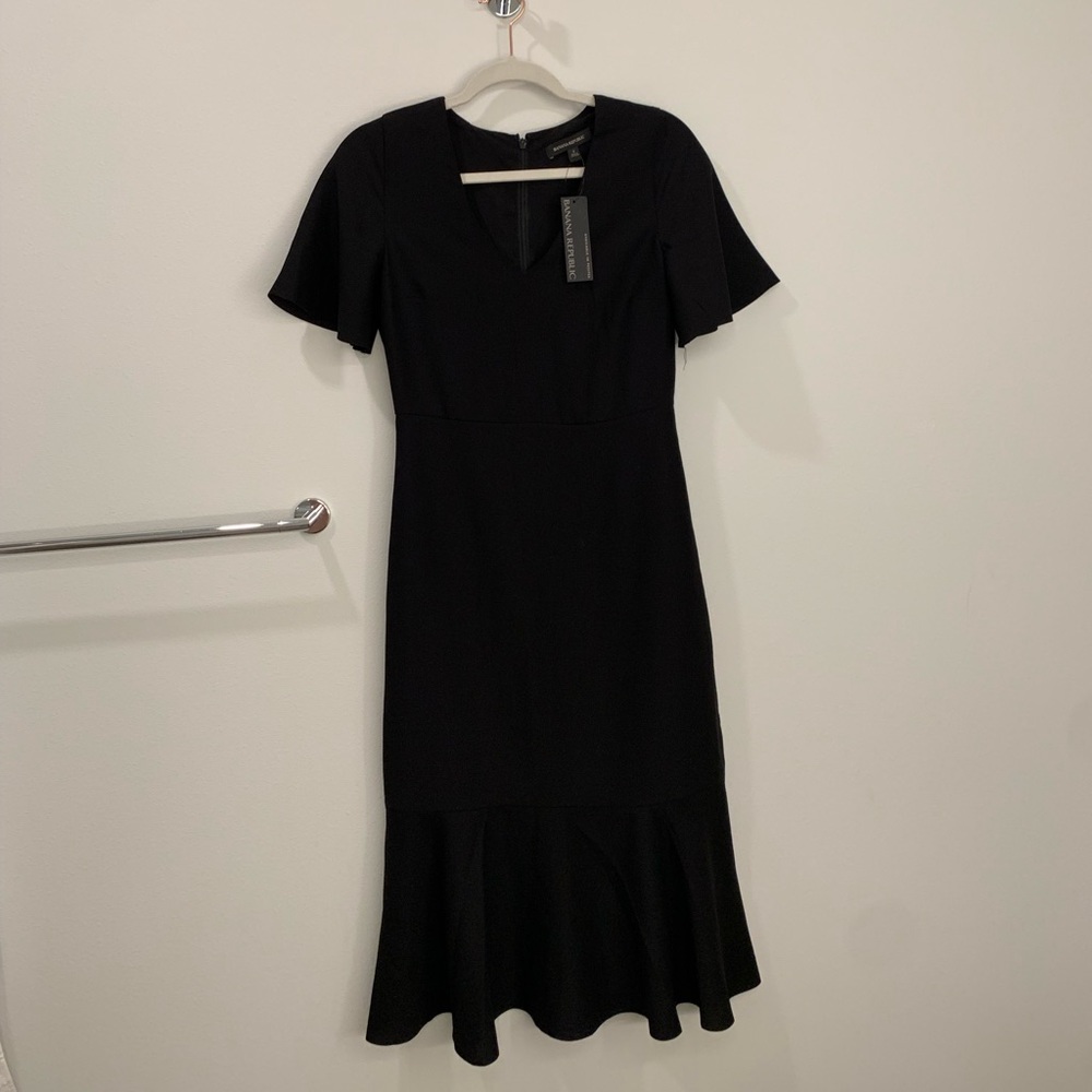 NWT Banana Republic Black Midi dress